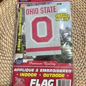 New Ohio State Oversized Premium Quality Indoor/Outdoor Flags 44” x 28”
